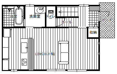東側道路向け2階建てプランの外観イメージ